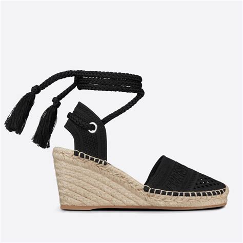 dior granville sandal with laces|Dior Granville Espadrille with Laces Black Mesh Embroidery.